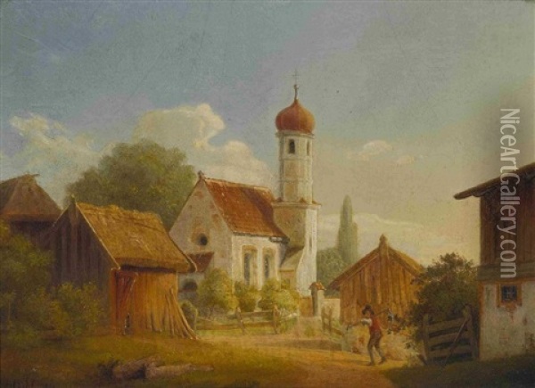 Dorfkirche Im Sommer Oil Painting - Anton Hoechl