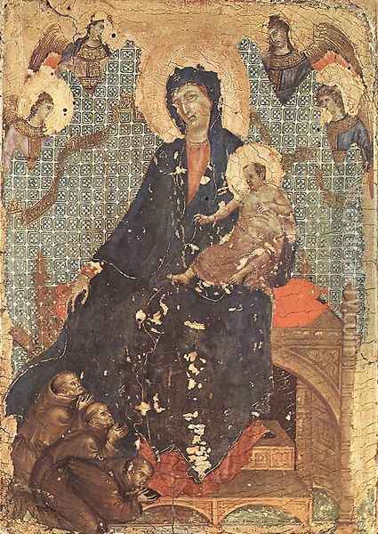 Madonna of the Franciscans c. 1300 Oil Painting - Duccio Di Buoninsegna