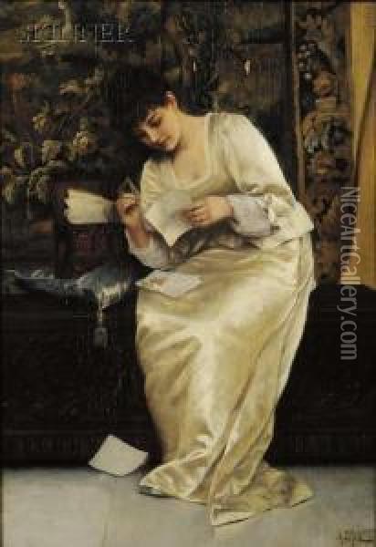 Love Letters Oil Painting - Alfred Seifert