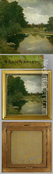Sommerliche Stimmungslandschaft Oil Painting - Adolf Kapfhammer
