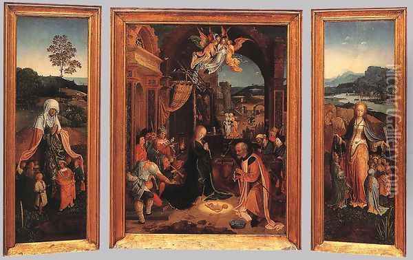 Triptych 1510s Oil Painting - Jan de Beer