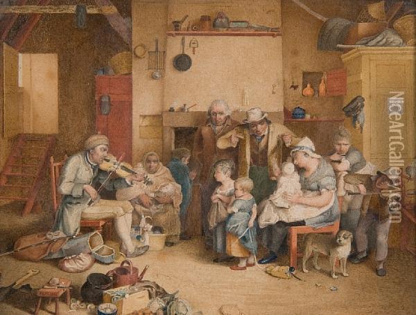 The Blind Fiddler Oil Painting - Sir David Wilkie