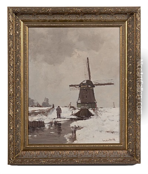 Winter Landscape Oil Painting - Gustav Wolff