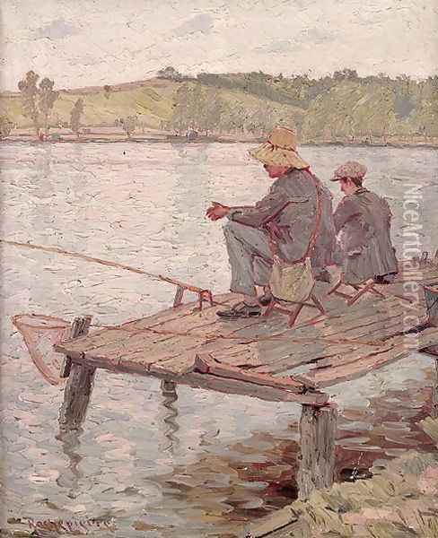 Fishermen Oil Painting - Pierre Roche