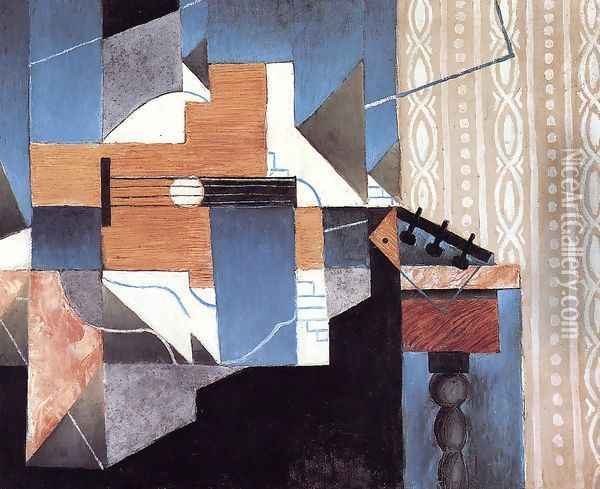 Guitar on the Table Oil Painting - Juan Gris