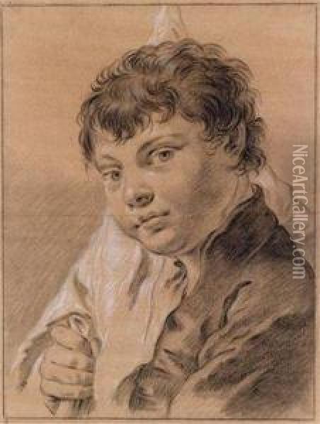 Portrat Eines Jungen Mitfahne Oil Painting - Domenico Maggiotto