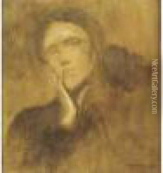 Portrait De Madame Eugene Carriere Oil Painting - Eugene Carriere