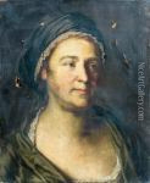 Portrait De Femme Oil Painting - Balthasar Denner