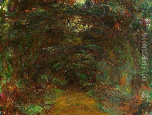 The Path Under The Rose Trellises Giverny2 Oil Painting - Claude Oscar Monet