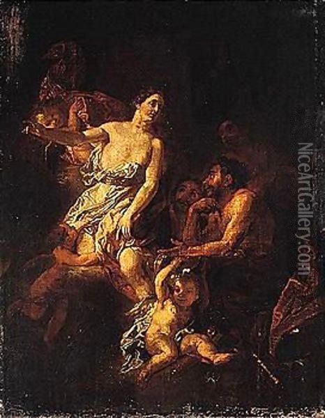 Venus appearing to vulcan Oil Painting - Gerard de Lairesse