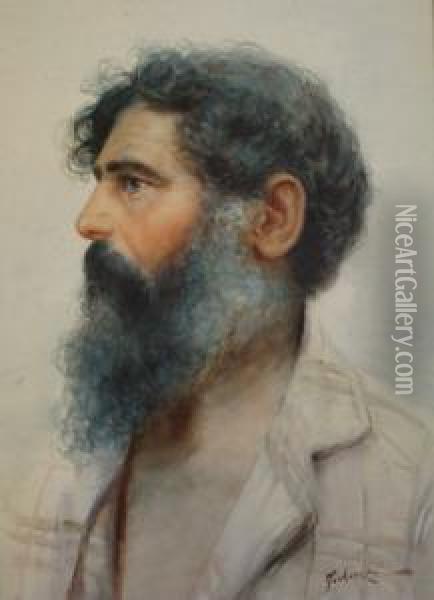 Portrait Of A Bearded Man Oil Painting - Eduardo Forlenza