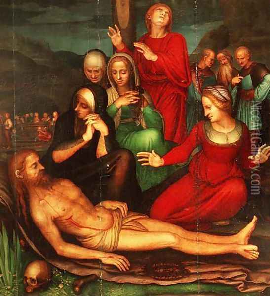 The Dead Christ Oil Painting - Fernando Yanez De la Almedina