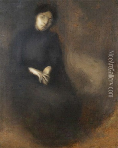 Femmes Assise Oil Painting - Eugene Carriere