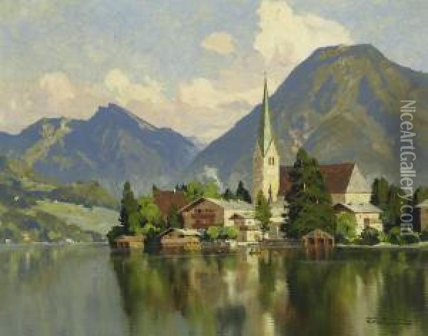 Blick Auf Rottach-egern Oil Painting - Hans Maurus