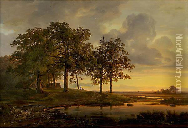 Paesaggio Della Germania Del Nord Oil Painting - Christian Bernhard Morgenstern