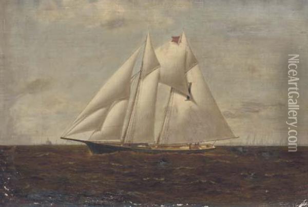 The Yacht Gracie Oil Painting - Conrad Freitag