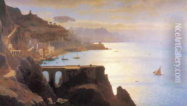Amalfi Coast Oil Painting - William Stanley Haseltine