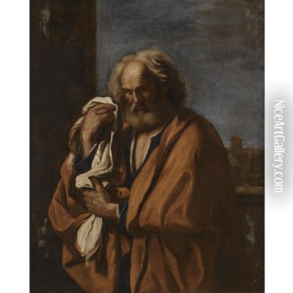 The Penitent Saint Peter Oil Painting -  Guercino