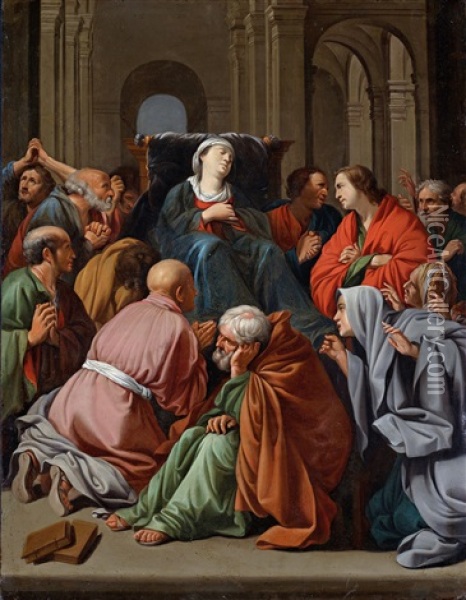Death Of The Virgin Oil Painting - Carlo Saraceni