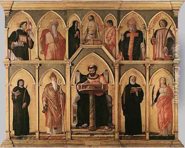 San Luca Altarpiece 1453 Oil Painting - Andrea Mantegna