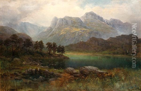 The Langdale Pikes Oil Painting - Samuel Lawson Booth