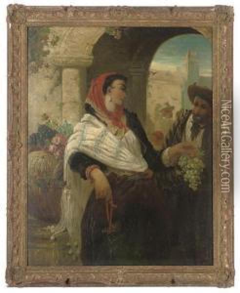 The Grape-seller, Seville Oil Painting - John Phillip