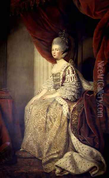 Queen Charlotte Oil Painting - Allan Ramsay