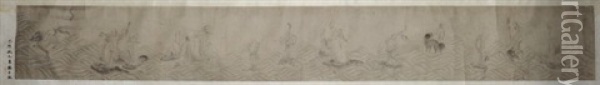 Luohan Scroll, Attributed To Ding Yun Peng Oil Painting -  Ding Yunpeng