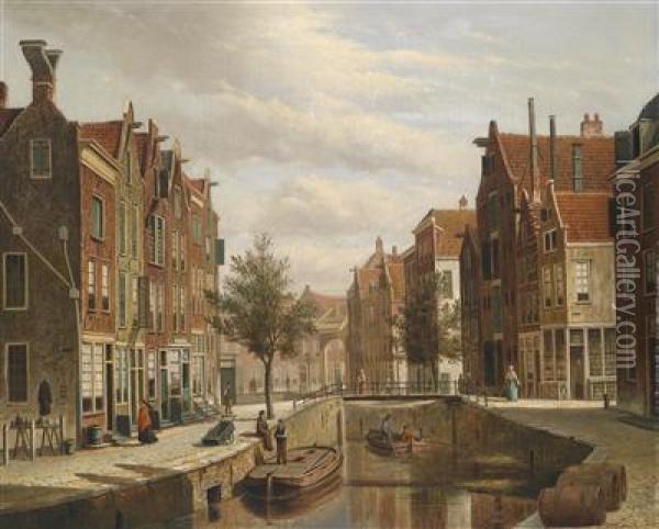 View Of A City Oil Painting - Willem Koekkoek