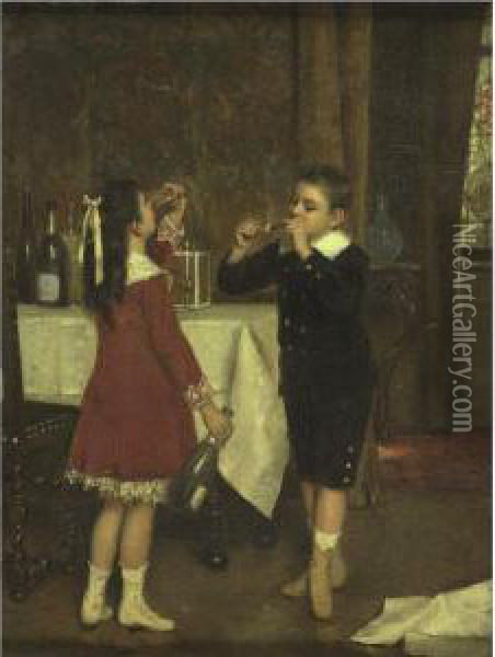After The Party Oil Painting - Albert Roosenboon