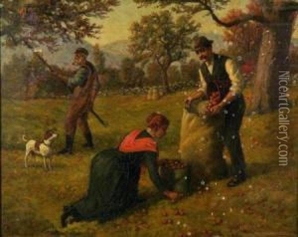 Apple Picking Oil Painting - Horace Robbins Burdick