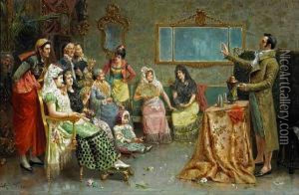 The Parlor Magician Oil Painting - Jose Rico Y Cedujo