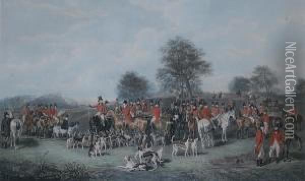 The Cheshire Hunt Oil Painting - Charles George Lewis