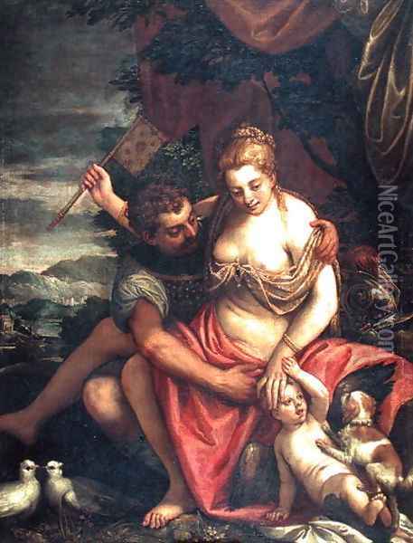 Mars and Venus, c.1580 Oil Painting - Paolo Veronese (Caliari)