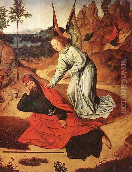 Prophet Elijah in the Desert 1464-68 Oil Painting - Dieric the Elder Bouts