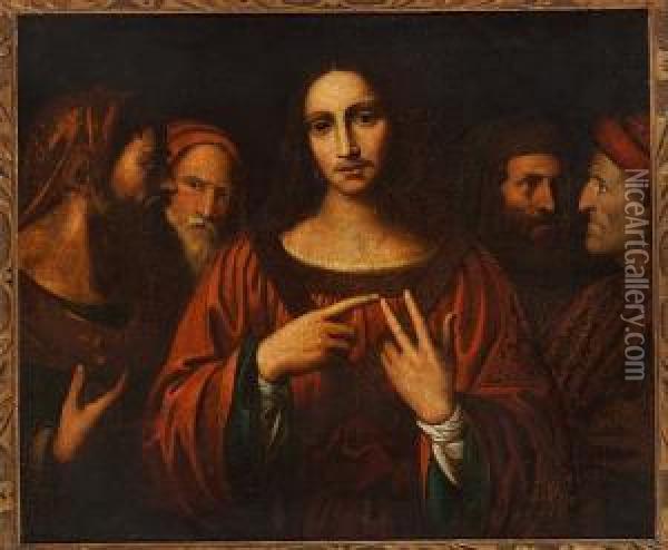 A Biblical Scenery With Jesus Christ Oil Painting - Bernardino Luini