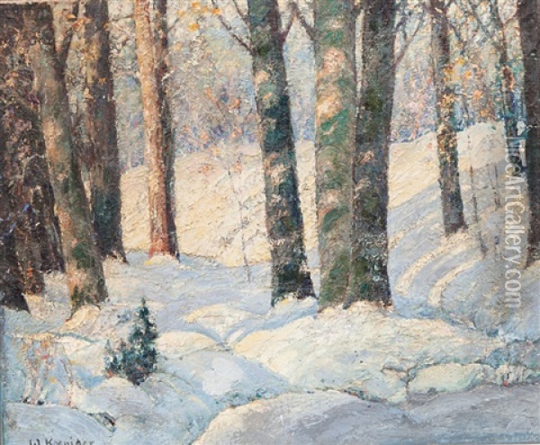 Snowbanks Oil Painting - Walter Koeniger