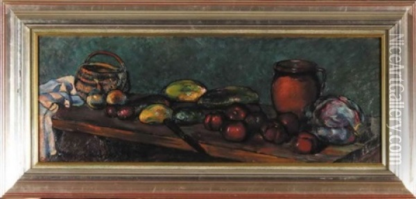 Martwa Natura Z Pomidorami I Dzbanem Oil Painting - Karol Zyndram Maszkowski