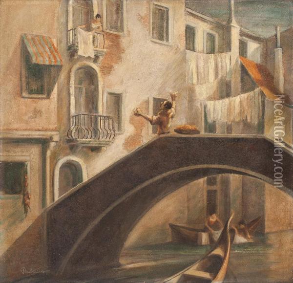 Brucke In Venedig Oil Painting - Paul-Wilhelm Keller-Reutlingen