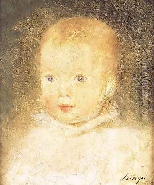 Baby Felix 1874 Oil Painting - Pal Merse Szinyei