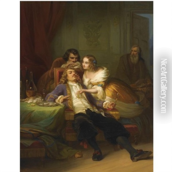 The Persuasion Oil Painting - Gustav Julius Gruen