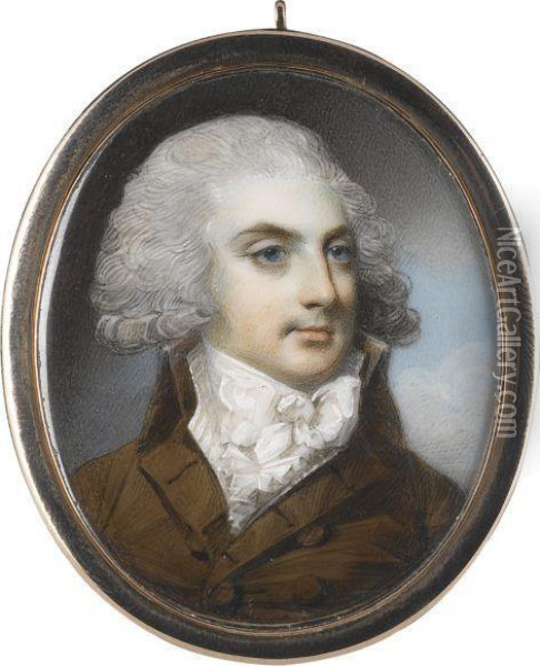 Portrait Of Sir Robert Gerard (d. 1791) Oil Painting - George Engleheart