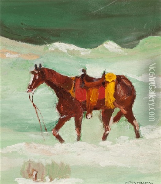 Saddled Horse Oil Painting - Victor William Higgins