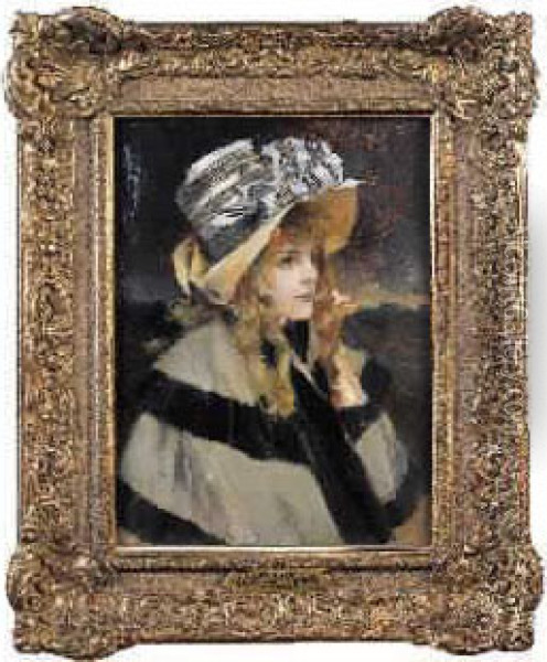 Portrait De Madame Alfred Stevens Oil Painting - Francois Flameng