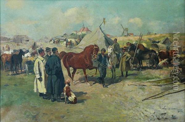 Na Targu Oil Painting - Ignacy (Czeslaw Wasilewski) Zygmuntowicz
