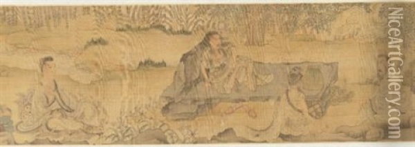 Seven Sages Of The Bamboo Grove Oil Painting -  Chen Hongshou