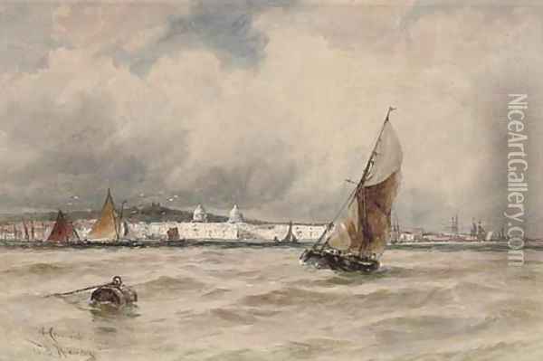 Off Greenwich Oil Painting - Thomas Bush Hardy