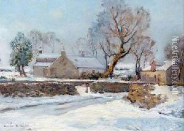 Scottish Landscape In Winter Oil Painting - Walter McAdam