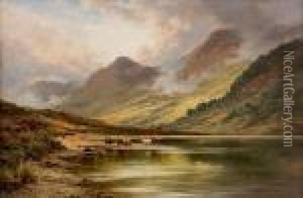 Loch Lubnaig, Perthshire Oil Painting - Henry Hillier Parker