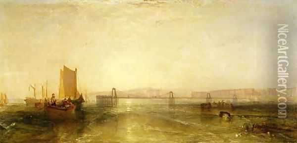 Brighton from the Sea, c.1829 Oil Painting - Joseph Mallord William Turner